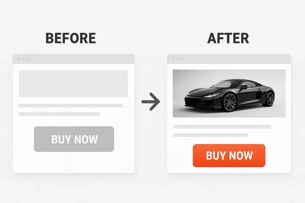 before after buy now section